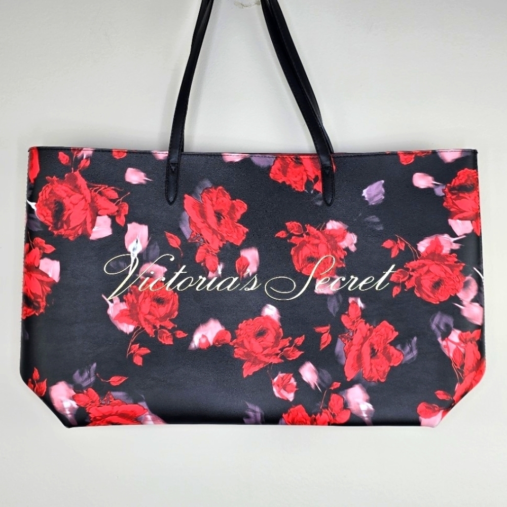 Victoria's Secret Limited Edition 2019 Large Red Floral Rose Tote Bag